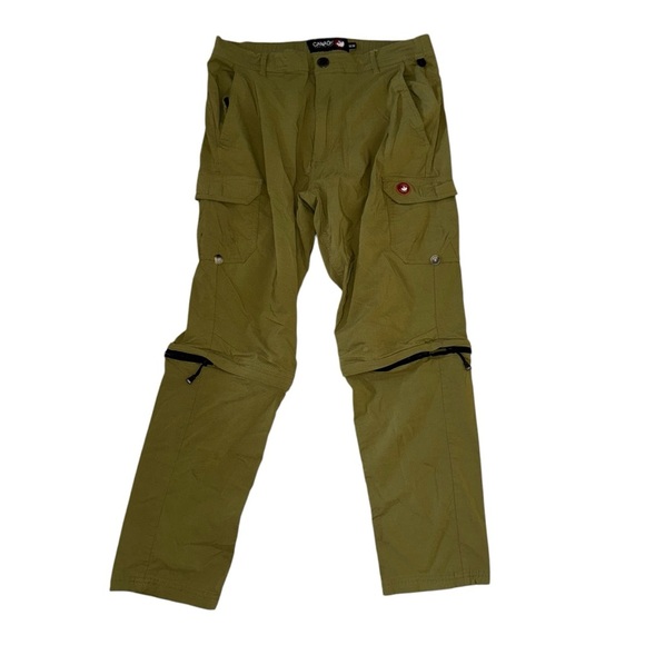 Canada Weather Gear Sz M Green Convertible Hiking Cargo Pants Lightweight - Picture 1 of 5
